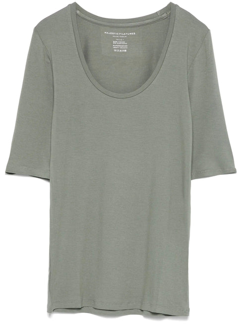 MAJESTIC SCOOP NECK TEE